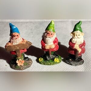 Fairy Garden Gnomes Mini 1.5” Set of Three Garden Accessories